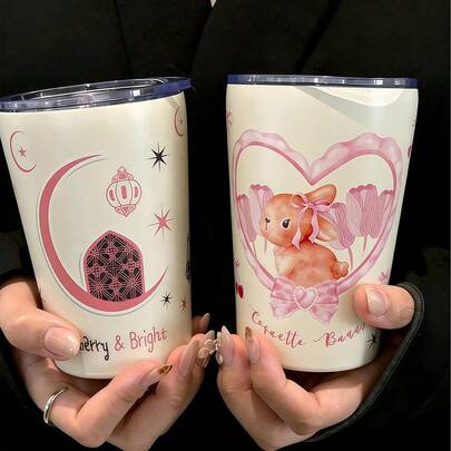 不锈钢兔子造型咖啡杯，便携式保温旅行杯