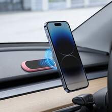 Adjustable Magnetic Car Phone Holder, Strong Magnetic Core, Foldable Compact Design, Suitable For Car Dashboard Or Desk, Won't Scratch Phone, Easy To Use, Spring Gift - Pink - View 2