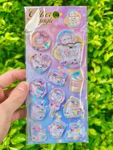 Hình dán trang trí 3D lấp lánh hình động vật hoạt hình, hình dán pha lê dễ thương để trang trí bình nước, tủ lạnh, ốp điện thoại, sổ tay, đồ thủ công, phần thưởng và quà tặng cho trẻ em. - Nhiều màu - Xem 15
