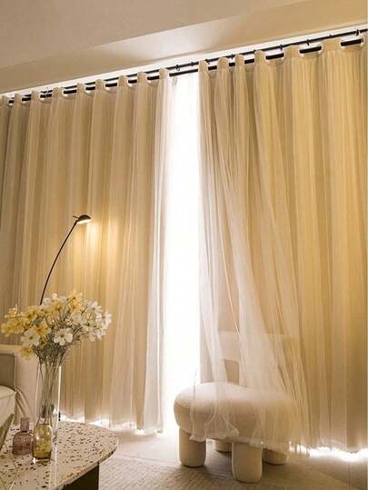 1/2 Paños largo132/160/214cm Cortinas Blackout de Estrellas de Doble Capa en Color Sólido, Cortinas Opacas con Orificios Translúcidos para Ventana, Aislamiento Térmico y Acústico, Tela Suave y Gruesa con Ojales para Barra, Decoración Cálida para Sala y Dormitorio, Largo 132/160/214 cm, Colores Rosa, Beige y Negro