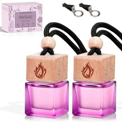 Car Air Freshener Hanging 2 Pack Vanilla Cream Scent Car Air Fresheners Diffuser Long Lasting Car Fragrance Cute Car Accessories For Women