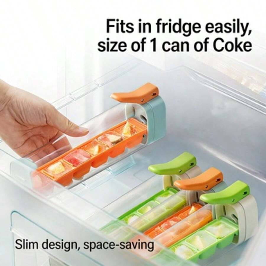 Press Ice Tray - Easy Release, Fridge Door Ice Mold