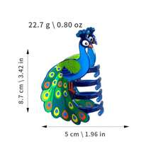 1pc Elegant Peacock Hair Clip, Fashionable And Versatile Back-Of-The-Head Hairpin, Anti-Slip Ponytail Hair Clip, Suitable For Daily Versatile Hair Accessory,Travel,Birthday - Multicolor - View 6