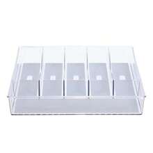 Glad Organizador de cajones de cubiertos y utensilios bandeja de almacenamiento de plástico transparente dividida con 6 compartimentos para cubiertos y cubiertos de cocina sin BPA apto para - Transparente - Ver 5