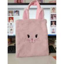 1 pieza Bolsa de lona de Pascua, Bolsa de dulces con conejo de peluche lindo, Bolsa decorativa de regalo creativo para fiestas - Multicolor - Ver 7