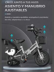 Bicicleta de equilibrio con Ruedas de entrenamiento Bici con asientos y manubrio ajustables - Rosa - Ver 7