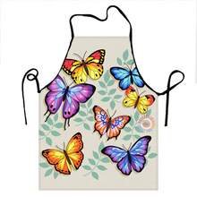 Colorful Butterflies Floral Pattern Apron Let's Cook Apron Adult Women Men Chef Tablier Cuisine For Kitchen Cooking Funny Gardening - 1pc solid color - View 10