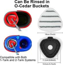 4 Pack Microfiber Flat Mop Head Refills For O-Cedar EasyWring &Amp; RinseClean Systems, Easy To Clean Corners, Ceilings, Walls - ColorA - View 2