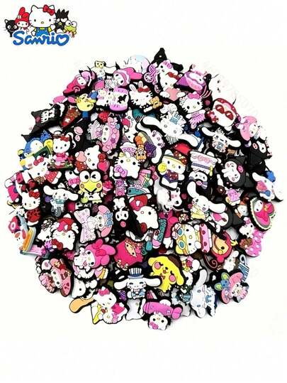 SANRIO 10/20/30/50pcs Classic Plastic Shoe Charms Set, DIY Shoe Pendant, Fashionable Cartoon Design, Suitable For Decorating Hair Accessories, Phones, Bags, Shoes, Backpacks, Random 10/20/30/50/100pcs, Applicable For Shoes, Sandals, Bracelets, Wristbands, Party Gifts, Graduation Gifts, Birthday Gifts, Girls Will Love Them!