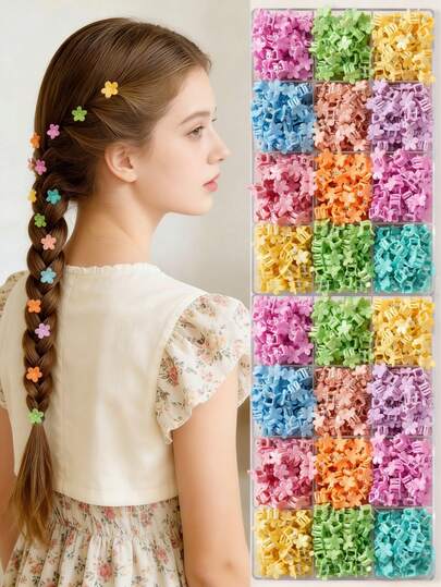 10pcs/50pcs/100pcs Colorful Mini Hair Claw Clips, Cute Bangs & Flyaway Hair Clips, Hair Accessories For Women
