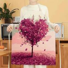 1pc Floral Pattern Apron, Creative Funny Fashion Printed Apron, Kitchen Cooking Household Cleaning Apron, Innovative Home Apron - Multicolor - View 7