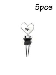 1/2pcs Personalized Text Wedding Wine Stopper, Metal Silicone Wine Bottle Stopper, Custom Photo And Date, Engraved Wedding Favors For Anniversary Birthday Graduation Housewarming Keepsake - Style a - View 27