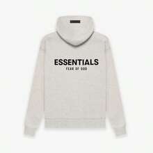 Fear Of God  Autumn Winter Hoodie 'Dark Oatmeal' Loose Drop Shoulder Hooded Women/Men Sweatshirt,Runs 1 Size Large , Vintage Flocking Craftsmanship Combined With Modern Men Breathable Technology, Warm Cotton Flocking - DARK OATMEA/HOODIE - 查看 3