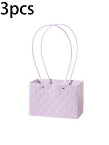 6/3个装和1个装粉色/绿色/紫色牛皮纸鲜花礼品袋，牛皮纸鲜花礼品手提袋，情人节鲜花礼盒，便携式花束包装袋，带提手的防水鲜花礼盒，母亲节鲜花礼品袋，适用于情人节、婚礼和生日 - 彩色 - 查看 19