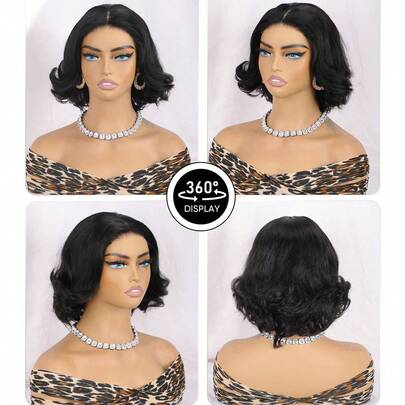 Jessie's Wig Glueless Pre-Cut Lace Wig Put On And Go Wigs Bouncy Wave Curly 4x4 Pre-Everything Lace Wig Short Bob Real Human Hair