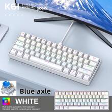 APAYADO K61 有线机械键盘，紧凑型 60% 布局，符合人体工学设计，RGB 背光，适合办公和游戏玩家，附带 Type-C 连接线 - 查看 17