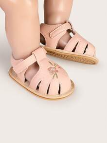 Dép đi trong nhà cho bé gái Summer Infant, dép xăng đan cho bé 1 tuổi, giày trẻ em đế cao su, dép xăng đan thoáng khí dễ thương. - Hồng - Xem 3