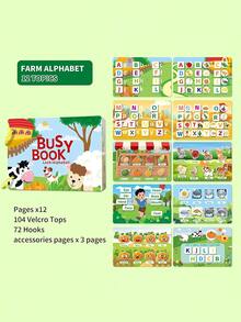 1 Set Of Reusable Sticker Books, Suitable For Children Over 3 Years Old, To Cultivate Children's Letter Learning And Vocabulary Abilities,And Prepare A Fun Interactive Learning Gift For Children - 彩色 - 查看 14