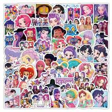 Hasbro Pamveon K-POP 女巫组合贴纸包，50+ 张可爱绿发角色和动漫角色防水乙烯基贴纸，卡哇伊贴纸，可用于水瓶、笔记本电脑、粉丝等。 - 隨機款式 - 查看 3