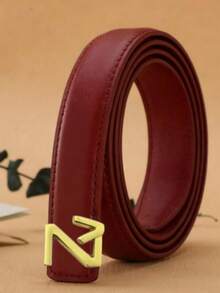 Thắt lưng nữ màu đen trơn với khóa hình chữ Z màu vàng - Thắt lưng hiện đại, phù hợp cho cả trang phục thường ngày và trang trọng. - Nhiều màu - Xem 13