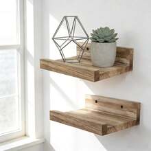Kệ treo tường mini, kệ gỗ tự nhiên nhỏ gọn dùng để trưng bày tranh ảnh, màu gỗ Pawlownia, màu nâu nhạt. - Nhiều màu - Xem 9
