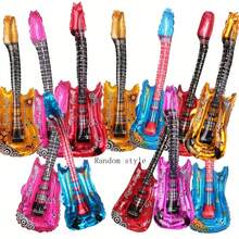 12pcs Rock Band Themed Foil Balloons 32inch Guitar Design Self-Sealing Perfect For Weddings Engagements Carnival Celebrations Birthday Decorations - View 3