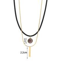 JOJELOO Long Necklace Anime Jewelry Necklace Double-Layer Clavicle Chain Titanium Steel Pendant Necklace, Unique Design Personalized Clavicle Chain - Multicolor - View 2