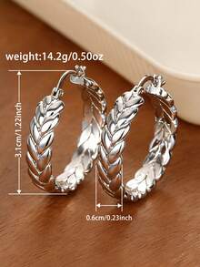 1 Pair Elegant Hoop Earrings For Women For Wedding Engagement Anniversary Party Jewelry Valentine's Day Gift - 1# - View 7
