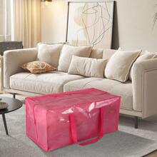 8 Pack Heavy Duty Large Moving Bags With Handles, Waterproof Foldable Storage, Clothing Storage Bags, Packing Moving Boxes College Supplies, Pink - 粉紅色+8裝 - 查看 6