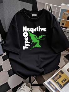 T-shirt femme, imprimé du groupe Type O Negative, en coton noir, manches longues ou courtes - Noir - Voir 2