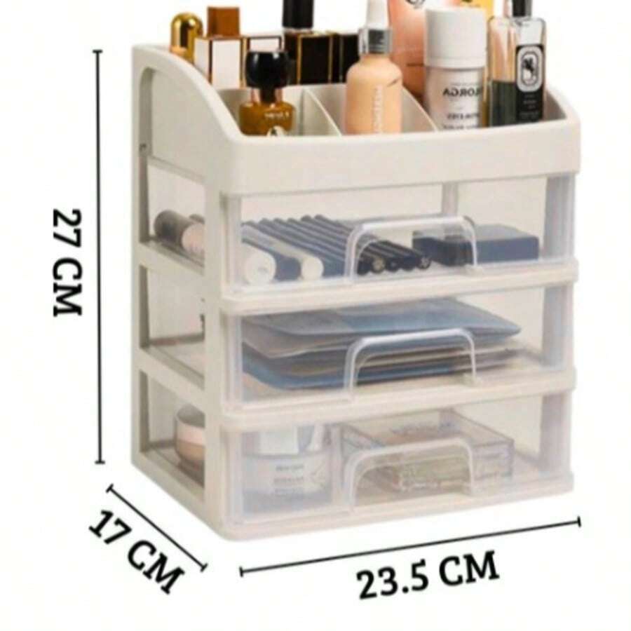 Cosmetic Storage Box & Rack - White - View 1