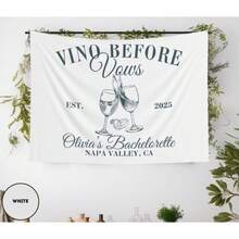 1PC Wine Bachelorette Banner For Vineyard Bach Party Welcome Sign Napa Valley Bachelorette Tapestry Winery Bachelorette Decor Vino Before Vows, 5 Sizes Available - trắng - Xem 4