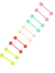 14G 16mm 14mm Khuyên lưỡi thẳng bằng acrylic dẻo phát sáng trong bóng tối, khuyên núm vú bằng nhựa, đồ trang sức xỏ khuyên cơ thể cho nam và nữ 24 chiếc (12 cặp khuyên cỡ 14 gauge) - Nhiều màu - Xem 11