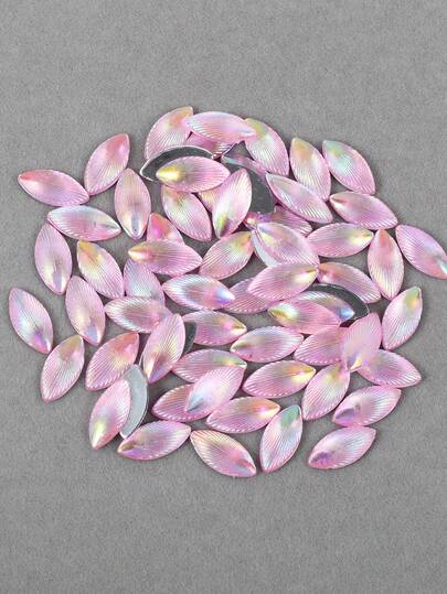 100pcs/Pack, 7*15mm Oval Acrylic Rhinestones, New Shell-Shaped Flat Bottom Colorful Acrylic Rhinestones For DIY Decoration