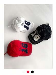 1 Mũ Snapback Niche Trắng Mềm, Mũ Bóng Chày Unisex Thêu Cổ Điển, Phong Cách Đường Phố Thời Trang Với Thêu Chữ Cái Của Mỹ, Mũ Chống Nắng Vành Cong Mềm - Nhiều màu - Xem 13