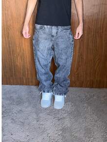 Premium Black Balloon Pants | Exclusive Visionaries Streetwear Baggy Jeans - 天空之門 - 灰色 - 查看 13