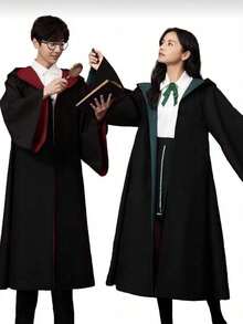 Kostum Bertema Sihir - Jubah Pesta Harry, Jubah Ajaib + Set Bingkai Kacamata, Seragam Mahasiswa, Pakaian Belajar Sihir Penyihir, Cocok untuk Halloween, Natal, Karnaval, Festival Film, dan Acara Cosplay Bertema Sihir, Unisex - MultiWarna - View 1