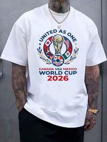 World Cup 2026 100% Cotton T-Shirt| USA CAN MEX Soccer Tee| 2026 Football Cup Fan Apparel| North America Host Nations Graphic Tee|Soccer Fan Gift, World Cup T-Shirt, USA World Cup Shirt 2026, World Cup USA Sweatshirt, Political Soccer Fan Tee,World Cup 2026 T-Shirt, Soccer FIFAS Sweatshirt, United States Canada Mexico, USA Canada Mexico Soccer Top, Summer Tournament Supporter Outfit, 2026 World Tournament - 白色 6 - 查看 2