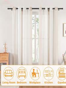 现代平顶窗帘杆，可堆叠，适用于客厅和卧室，多功能设计 - W - 查看 4