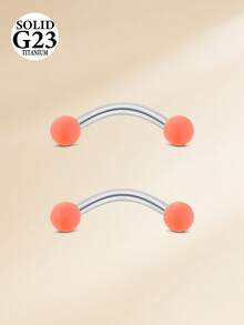 CIZME 2件装 16G 钛合金弯杆眉钉，眉环耳骨环耳廓环肚脐环唇环身体穿刺饰品 - 橡膠球 - 查看 6