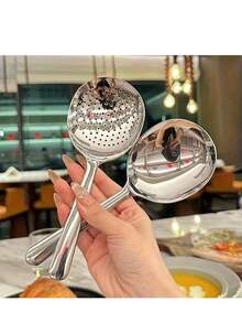 Bộ 2 muỗng tròn lớn bằng thép không gỉ, dùng cho nhà bếp gia đình và thương mại, muỗng phục vụ lớn có tay cầm ngắn chịu nhiệt, lỗ thoát nước dễ vệ sinh, thích hợp cho nhà hàng, dịch vụ ăn uống, gia đình - Đồ dùng nhà hàng bằng thép không gỉ bền bỉ, tay cầm tiện dụng, cấu trúc chắc chắn, đầu bếp chuyên nghiệp, đồ dùng phục vụ ăn uống, đồ dùng và thiết bị nhà hàng, muỗng phục vụ, muỗng phục vụ tiệc buffet khách sạn, muỗng múc canh, muỗng có lỗ, muỗng múc cơm lớn, muỗng múc bột. - Xem 10
