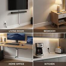 Bộ 1-2 chiếc ống che cáp silicon tự dính 39"/78", vỏ bọc cáp mềm gắn tường, máng dẫn cáp màu trắng cho nhà và văn phòng (rộng 0.6" x cao 0.47") - Xem 8