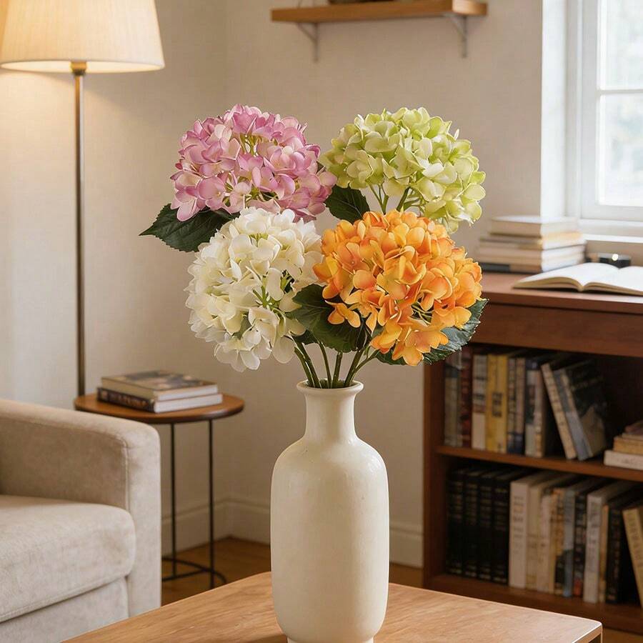 1 bông hoa cẩm tú cầu giả bằng lụa, kích thước 18,5 inch, chất lượng cao, giống như thật, thích hợp để tự làm bó hoa cưới, trang trí tiệc, nhà cửa, nhà bếp, sân vườn, khách sạn, văn phòng, Tết Nguyên Đán, Ngày của Mẹ, trang trí tựu trường, vòng hoa tự làm, quà tặng.