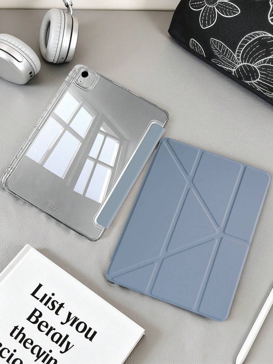 1 chiếc ốp lưng máy tính bảng gập chữ Y bằng acrylic trong suốt màu tím oải hương, tương thích với iPad Mini6/Mini7/10.2/10.5/Air4/Air5/10.9/Pro11/10th/12.9/Air 11-In.(M2)-2024/ Air 13-In.(M2)-2024/ Pro 11-In.(M4)-2024/ Pro 13-In.(M4)-2024/ Air 13(M3 2025)/ Air 11-Inch (M3) 2025/ (A16) 11 Inch thế hệ thứ 11 2025, chân đế gập đa năng có thể điều chỉnh, khe cắm bút chì tích hợp, mặt lưng acrylic trong suốt cao, chống rơi, tự động bật/tắt màn hình, kiểu dáng tối giản/cổ điển/thường ngày, không bao gồm bút, một số model có khung viền. - Hoa oải hương - Xem 1