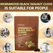 Miriyalyad VivoNu Wormwood Black Walnut Cloves Capsules - Boost Metabolism & Enhance Energy | Contains Black Walnut, Garlic, Wormwood, And More | 240 Capsules (80-Day Supply) - 1 CÁI - Xem 5