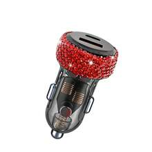 1个闪亮水钻车载充电器，PD Type-C和QC3.0 USB快速充电适配器，12/24V通用，适用于轿车、卡车、SUV，三合一快速充电线，兼容手机、耳机、行车记录仪、GPS、无人机等。完美的生日和节日礼物，豪华汽车配件。 - A - 查看 16