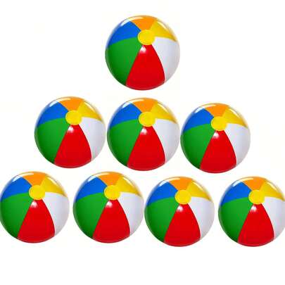 1 pieza/4 piezas/8 piezas Aproximadamente 30,5 cm (14 pulgadas) Pelota de playa inflable arcoíris, adecuada para fiesta de cumpleaños, piscina, regalo, juguete de agua de verano, juego de playa (color aleatorio)