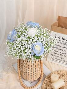 20 piezas Ramo artificial de flores de Nube de Bebé y encaje con tallos, flores falsas de textura realista para el hogar, oficina, decoración, jardín exterior, boda, fiesta de cumpleaños, San Valentín y regalo de graduación - Multicolor - Ver 3