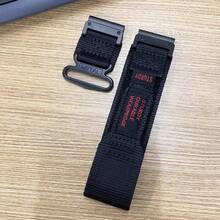 Nylon Canvas Watch Band Compatible With Apple Series 1-10, High-Quality Nylon Loop Hook And Loop Strap, 46mm - Black - View 5