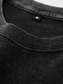 Men's Printed Vintage Washed Vest, Loose Fit, Casual Street Style, A Must-Have Item For Street Wear And The Gym. - 黑色 - 查看 3